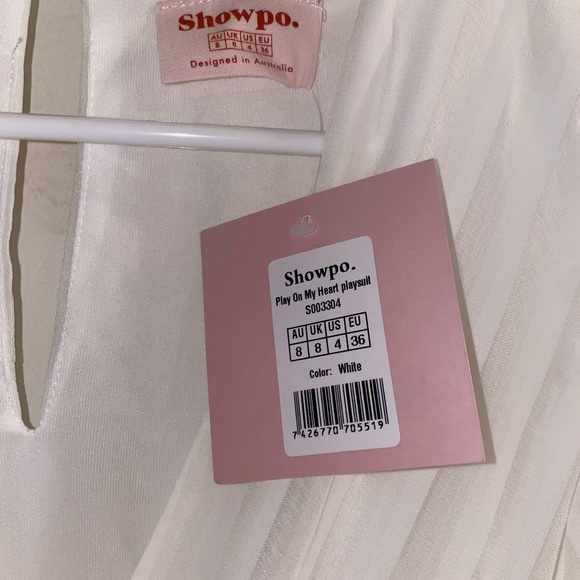 Showpo Play On My Heart Playsuit In White - Picture 4 of 4